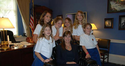 Mary Bono with Students 2010