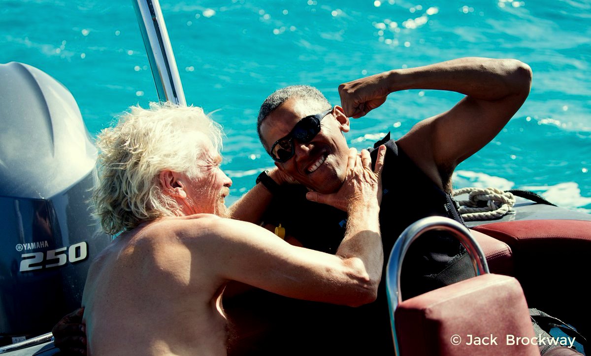 Richard Branson and Barack Obama 2017